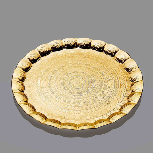 Round Service Tray (30cm Dia) Gold / Silver