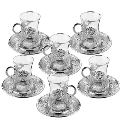 18 pcs. Tea Set Gold / Silver