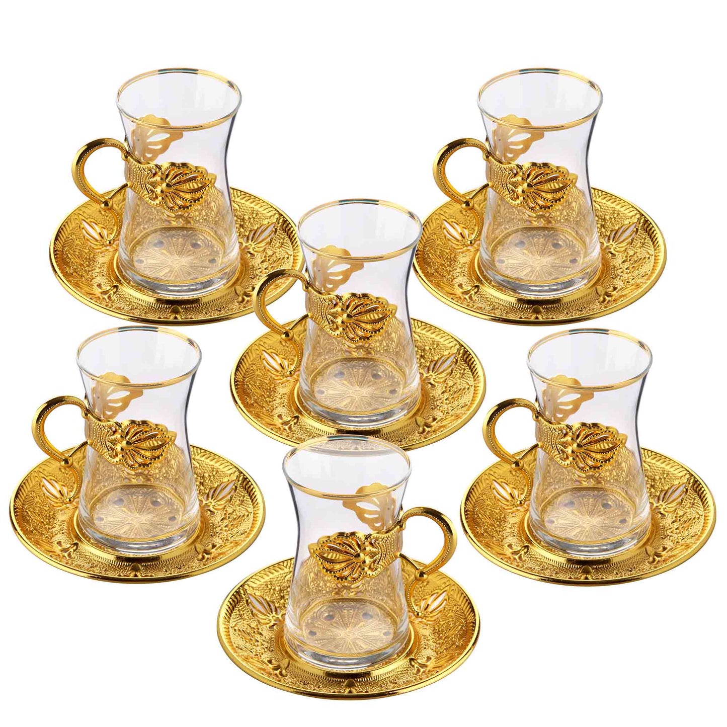 18 pcs. Tea Set Gold / Silver