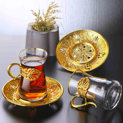 18 pcs. Tea Set Gold / Silver