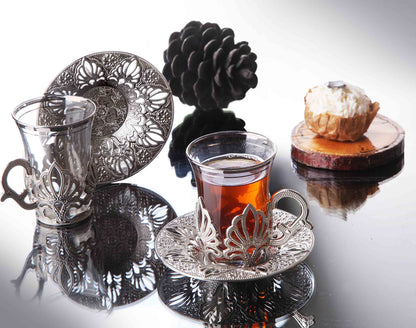 18 pcs. Tea Set Gold / Silver