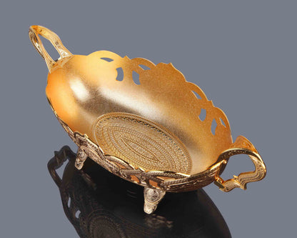 Serving Bowl with Handle Gold / Silver (Big Size)