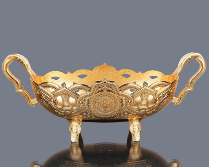 Serving Bowl with Handle Gold / Silver (Big Size)