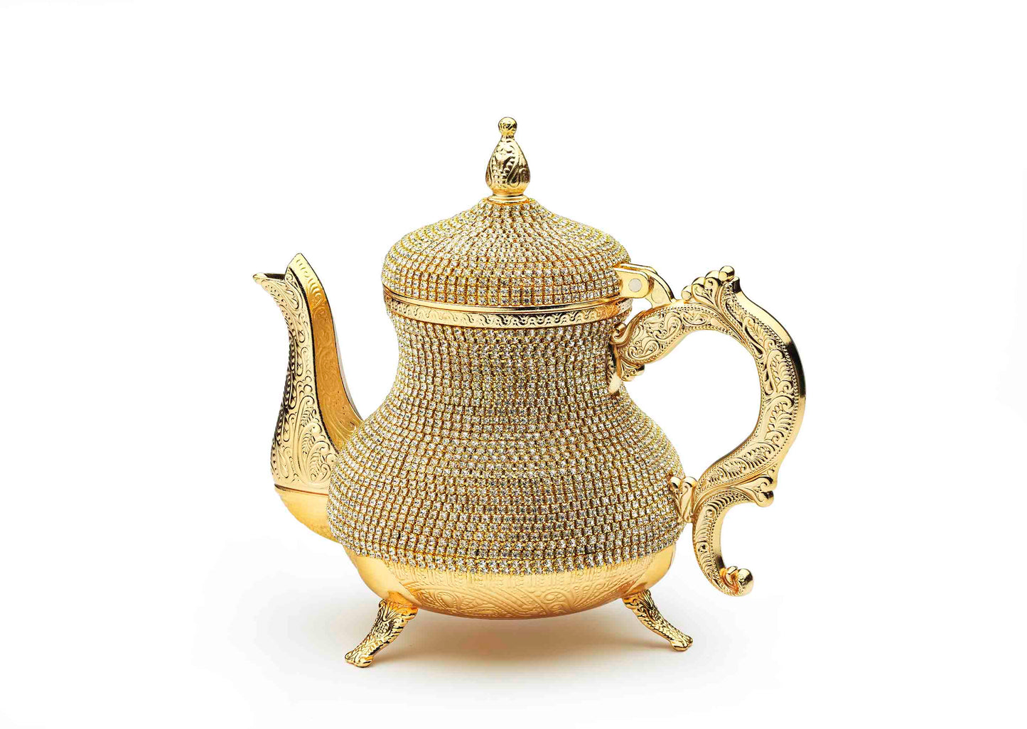 Pitcher with Stand Stoned Gold / Silver