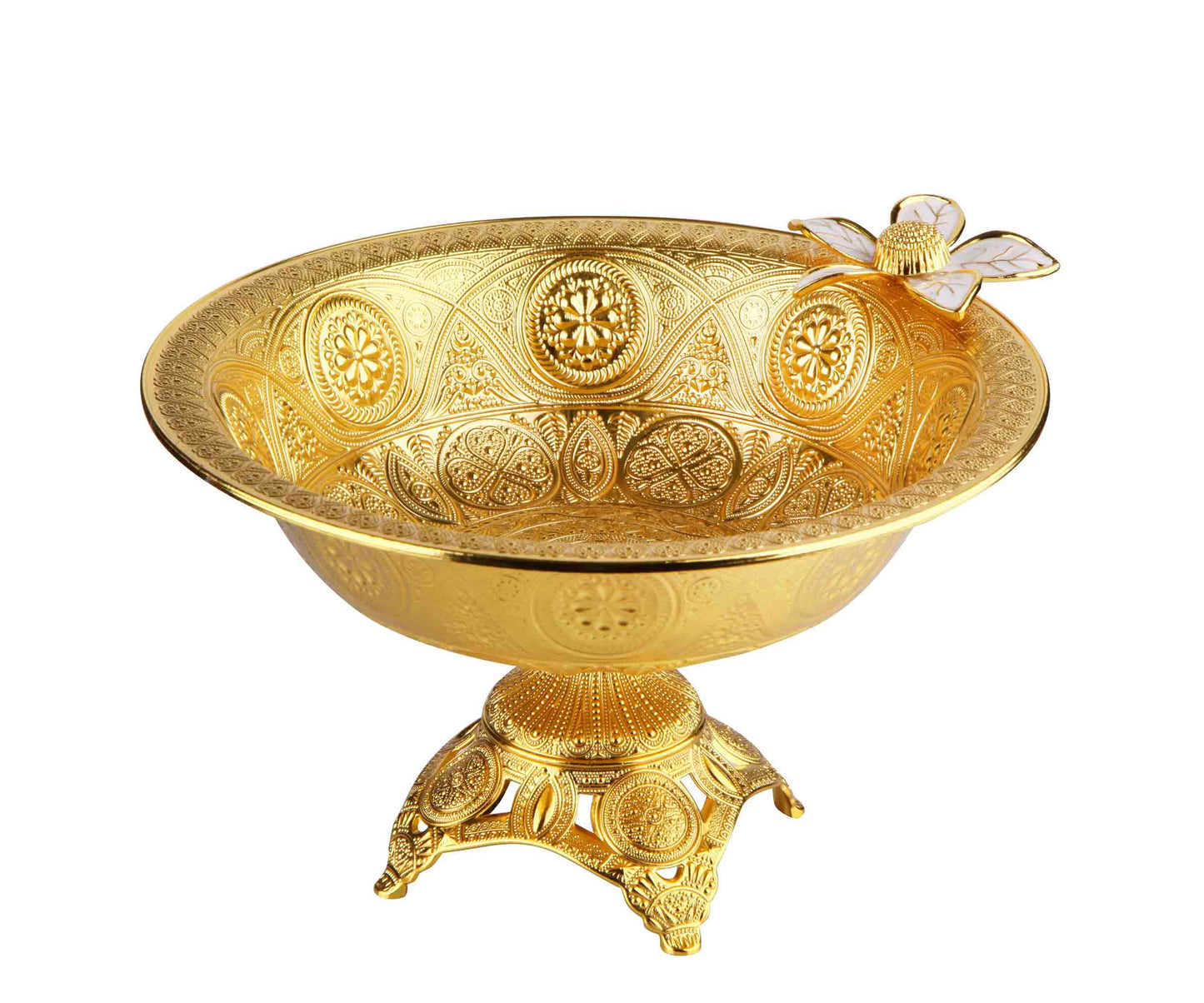 Serving Bowl with Stand Gold / Silver