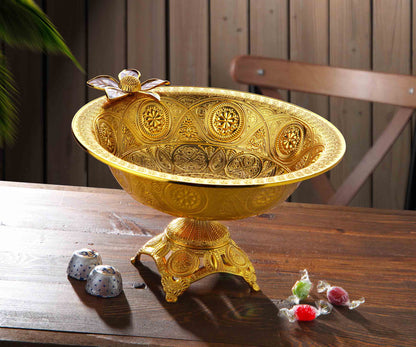 Serving Bowl with Stand Gold / Silver