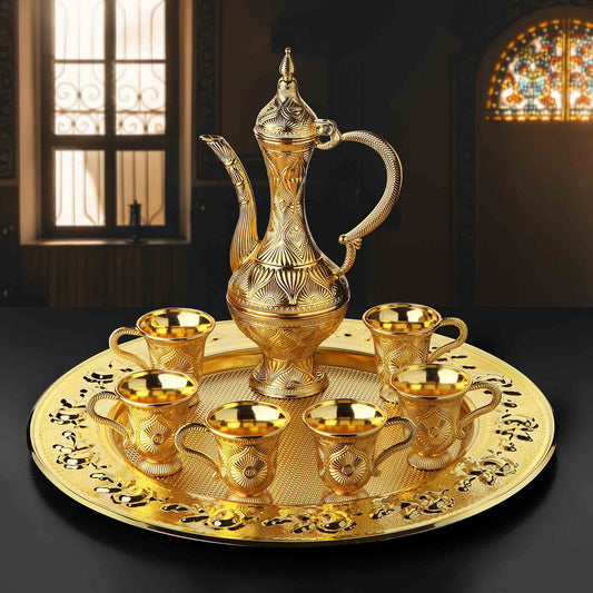 8 pcs. Zamzam Set with Tray Gold / Silver