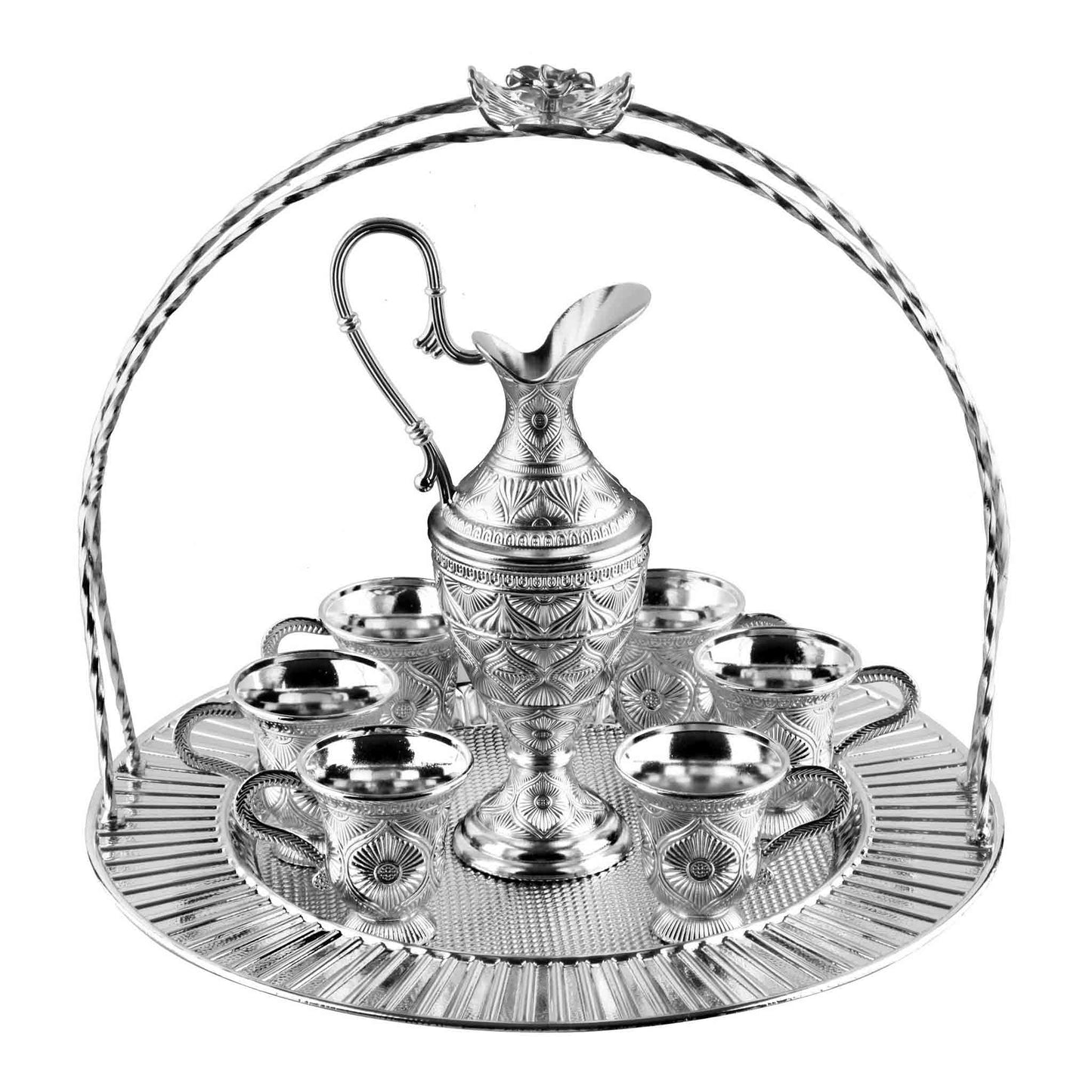 8 pcs. Zamzam Set with Tray Gold / Silver