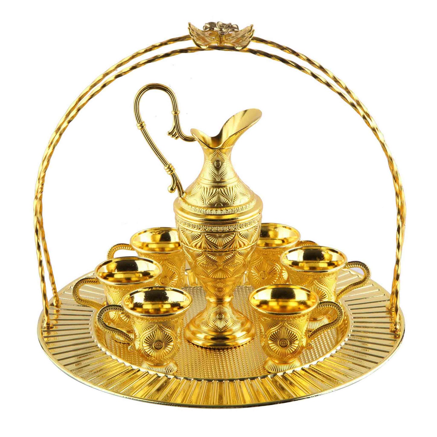 8 pcs. Zamzam Set with Tray Gold / Silver