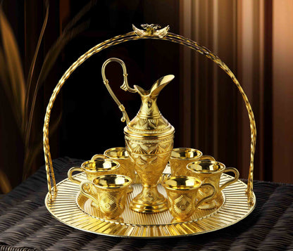 8 pcs. Zamzam Set with Tray Gold / Silver