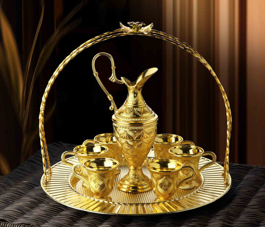 8 pcs. Zamzam Set with Tray Gold / Silver