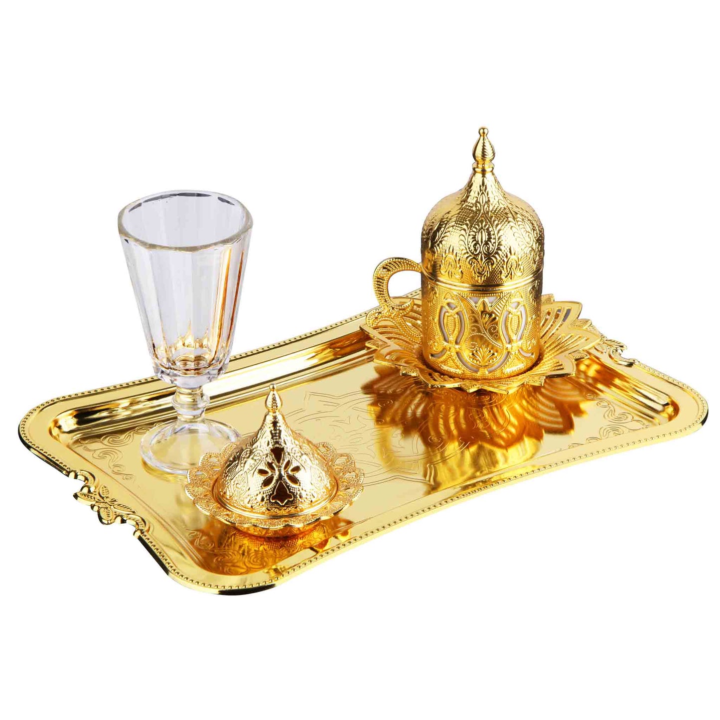 Single Coffee Serving Set Gold / Silver