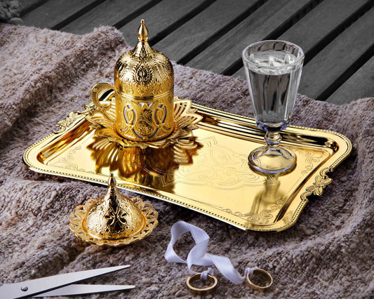 Single Coffee Serving Set Gold / Silver