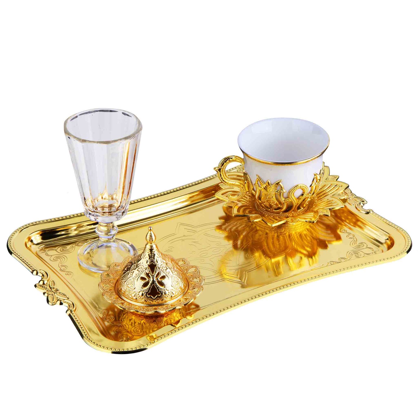 Single Coffee Serving Set Gold / Silver