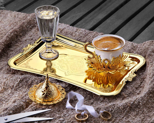 Single Coffee Serving Set Gold / Silver