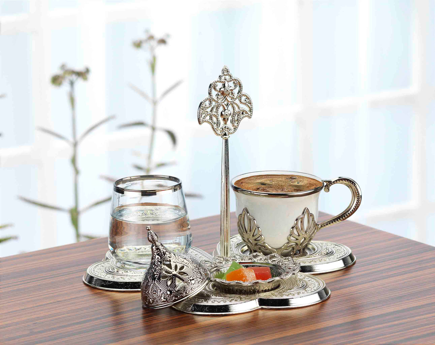 Single Coffee Serving Set Gold / Silver