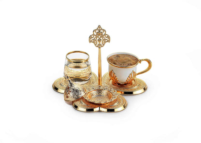 Single Coffee Serving Set Gold / Silver