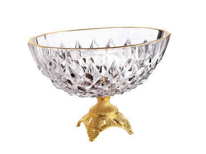 Serving Vase with Metal Engraved Gold / Silver